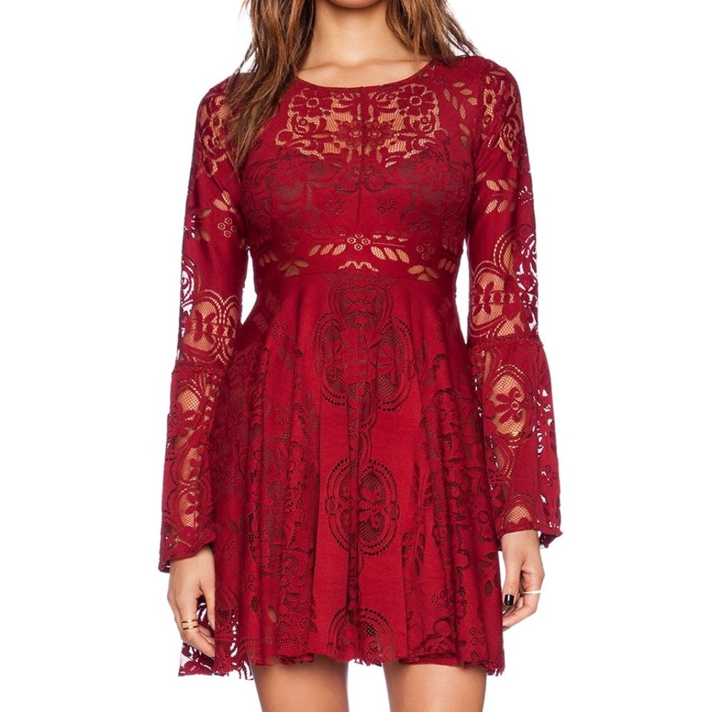 Free People Lace Lovers Folk Song Dress